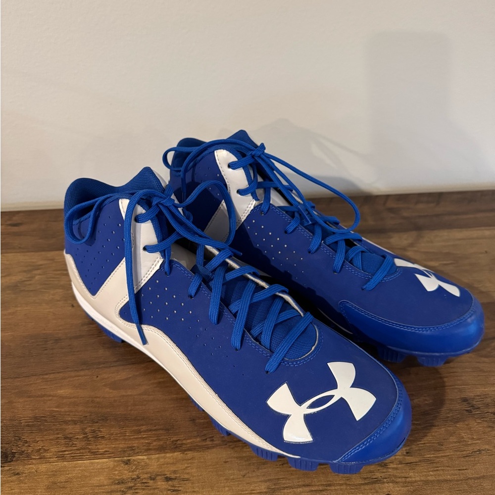 Under Armour Royal Blue and White Cleats